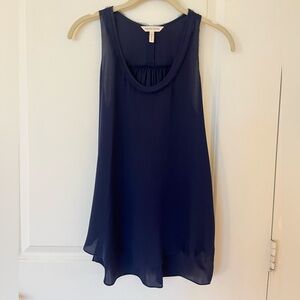 Rebecca Taylor Navy Blue 100% Silk Tank Top